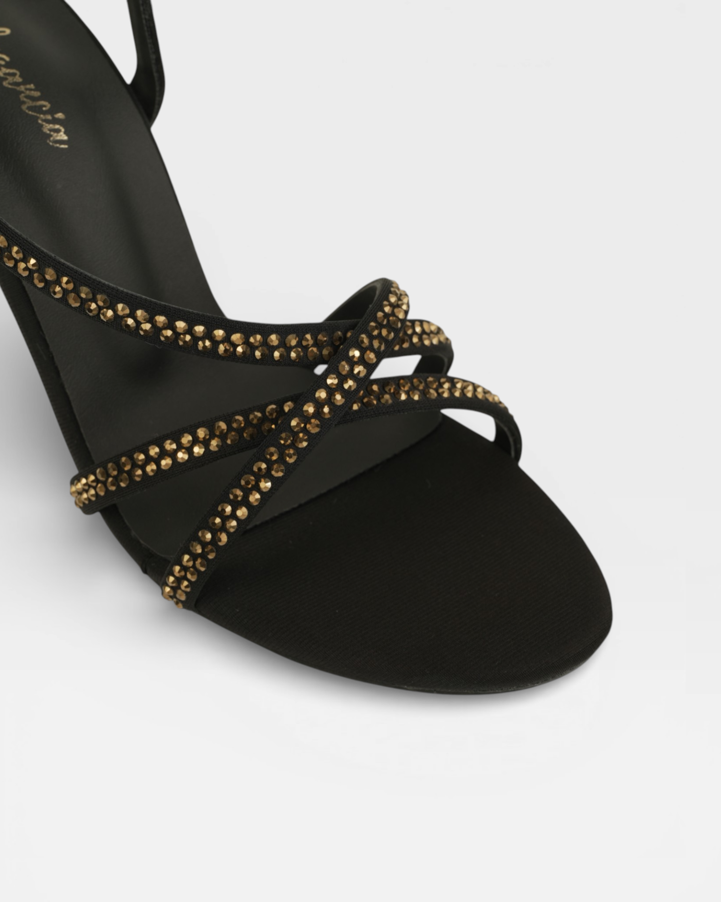 Crystal-Embellished Strappy Heels
