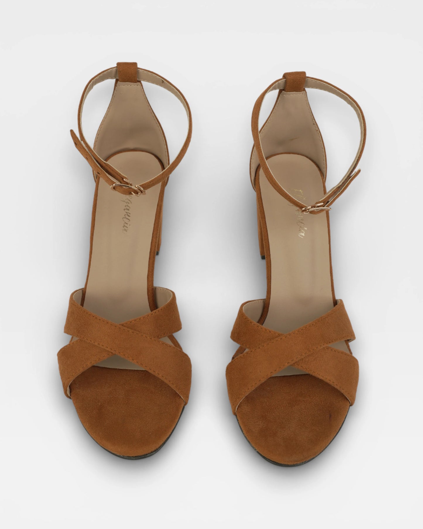 Cross Strap Block Heels